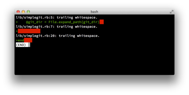 ناتج `git diff --check`